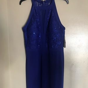 R&M Richards Blue Knee-Length Dress
